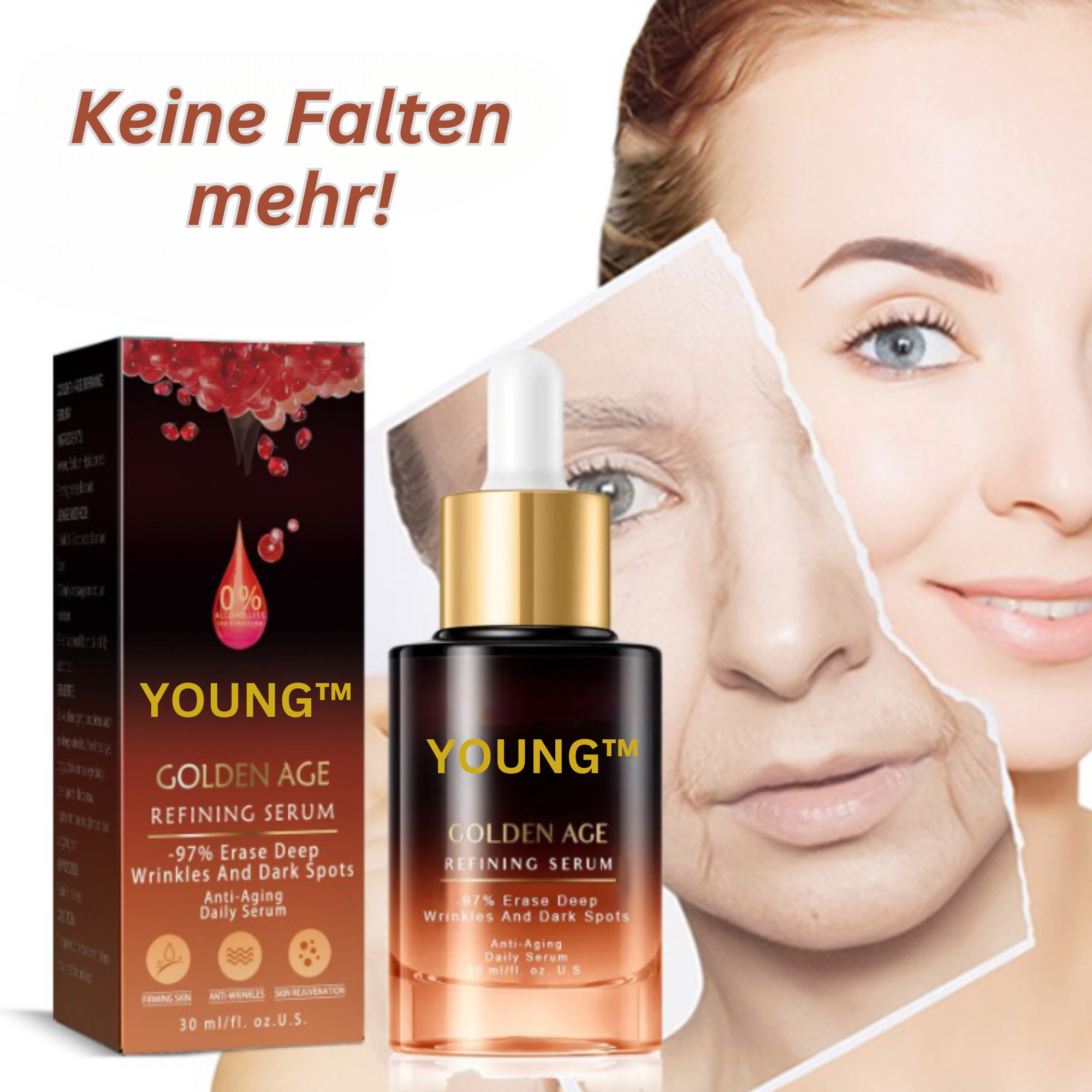 YOUNG™️ I Goldenes Zeitalter verfeinendes Serum (1+1 GRATIS)
