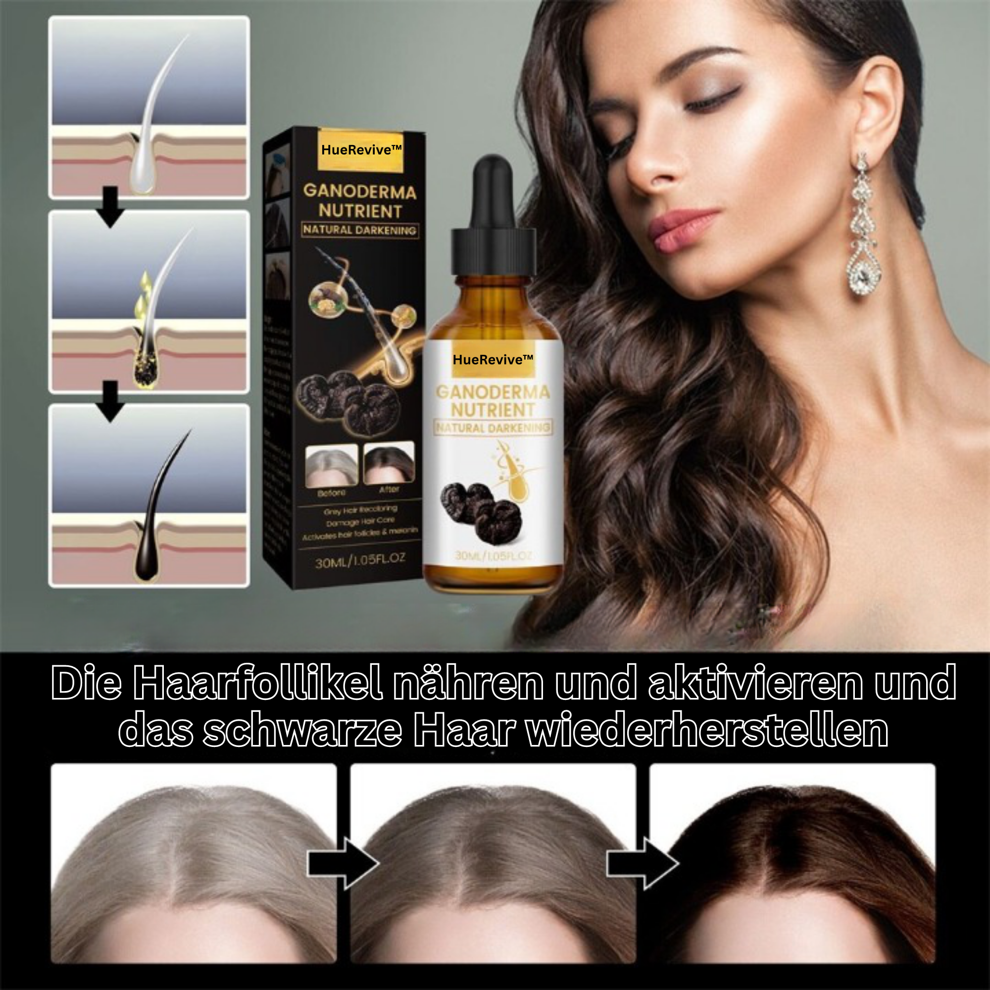 HueRevive™️ I Anti-Grau-Haarserum (1+1 GRATIS)