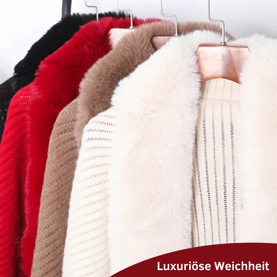 LuxeLoom™ Winter-Strickschal mit Kunstpelz