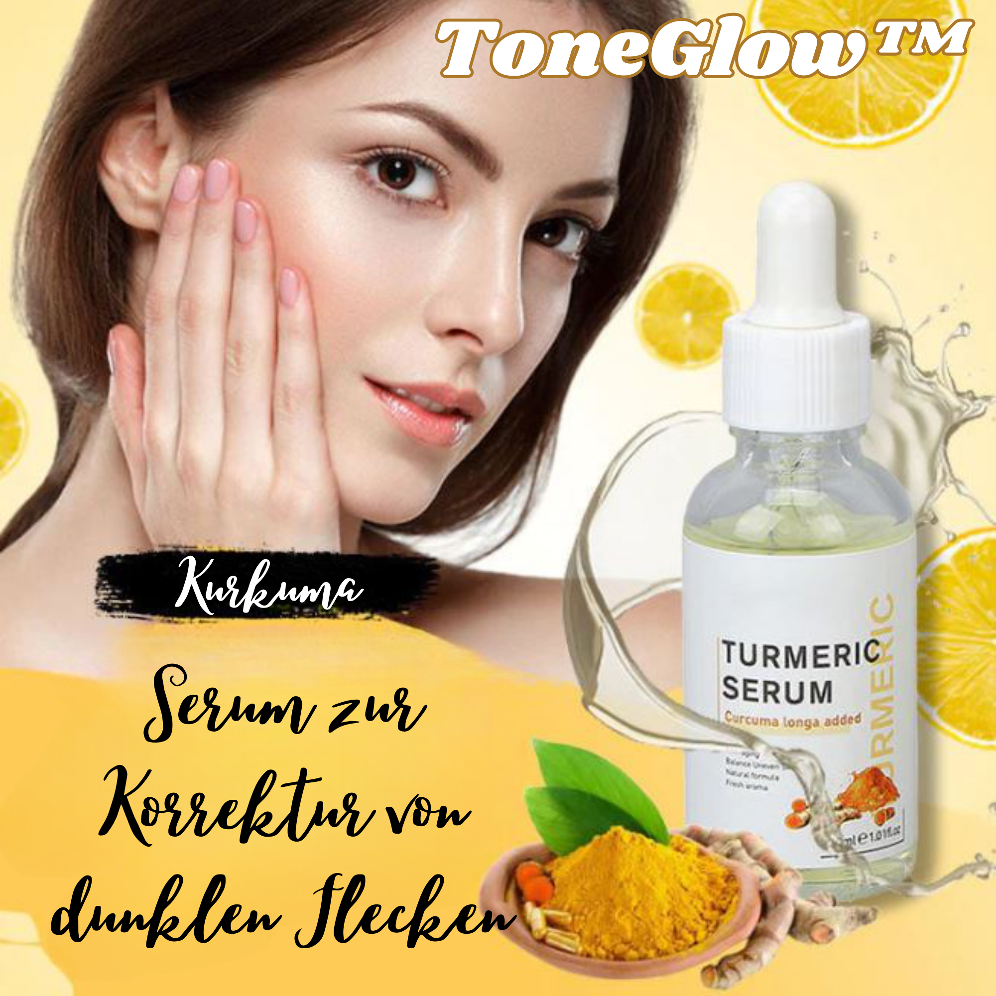 ToneGlow™️ I Kurkuma-Serum gegen dunkle Flecken (1+1 GRATIS)