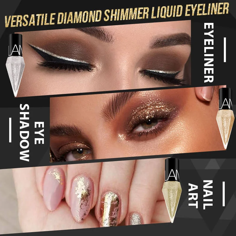 GlitzGaze™️ I Flüssiger Eyeliner mit Glitter (1 Satz)
