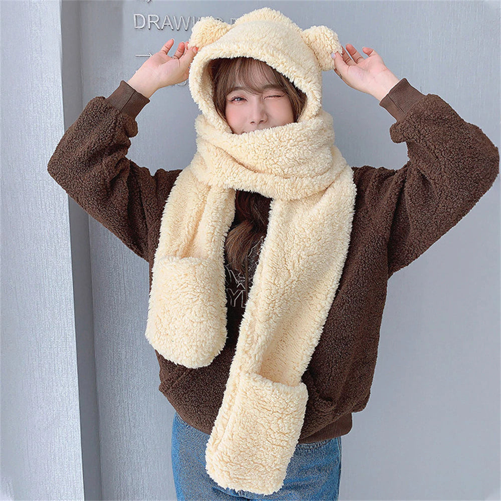 BeanieBear™️ Winterbärenohren Mützenschal
